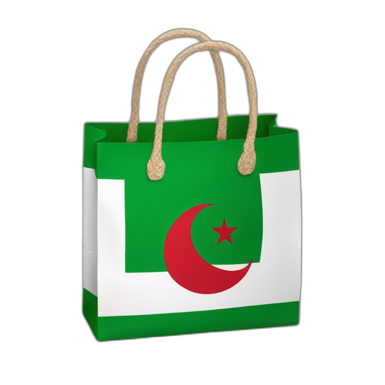 Shopping bag Algeria flag 🇩🇿 emoji