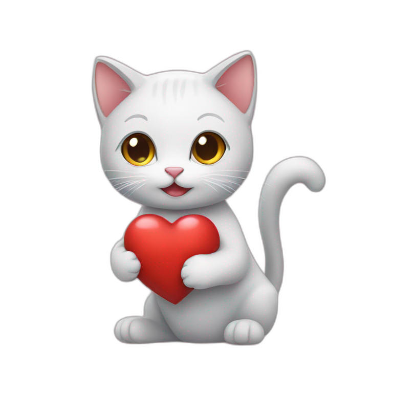 cat holding heart emoji