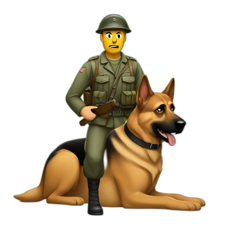 Angry German Shepards WWII with soliders emoji