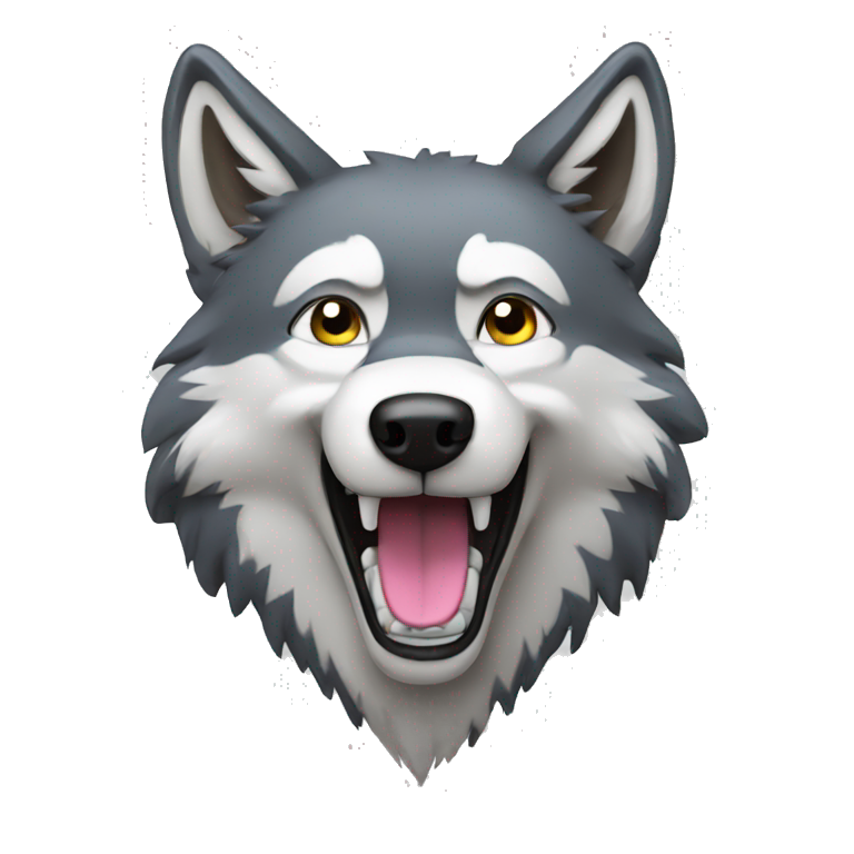 Wolf happy emoji