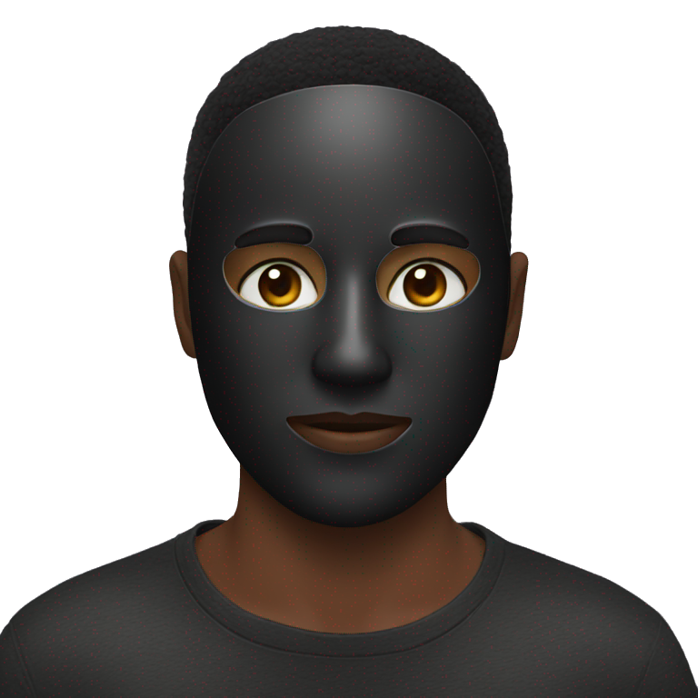 Black charcoal mask on face emoji