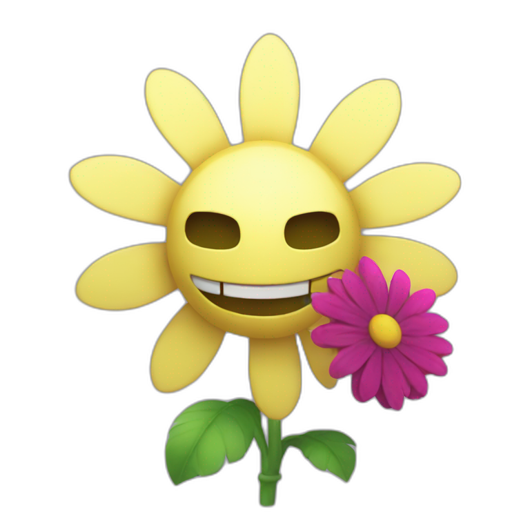 undertale flowey the flower with angry face emoji