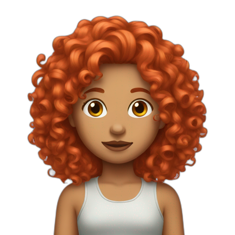 curly red hair emoji
