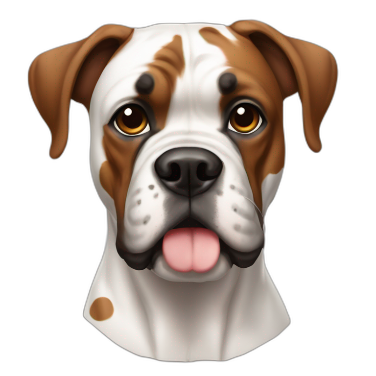 Boxer dog white brown spot emoji