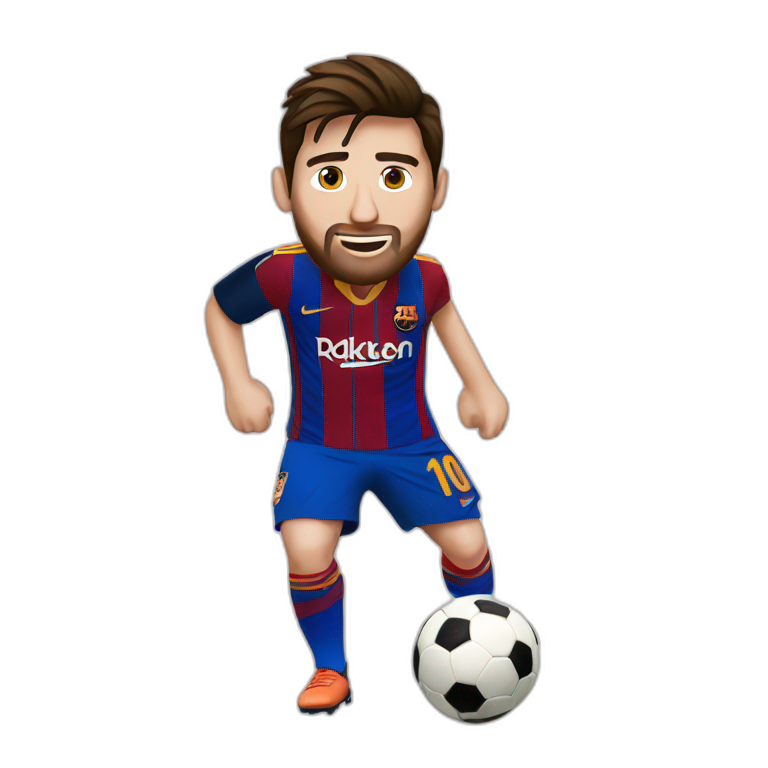 Messi playing football emoji