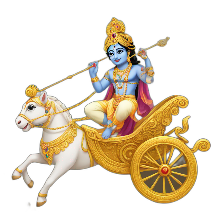 Lord Krishna in chariot emoji