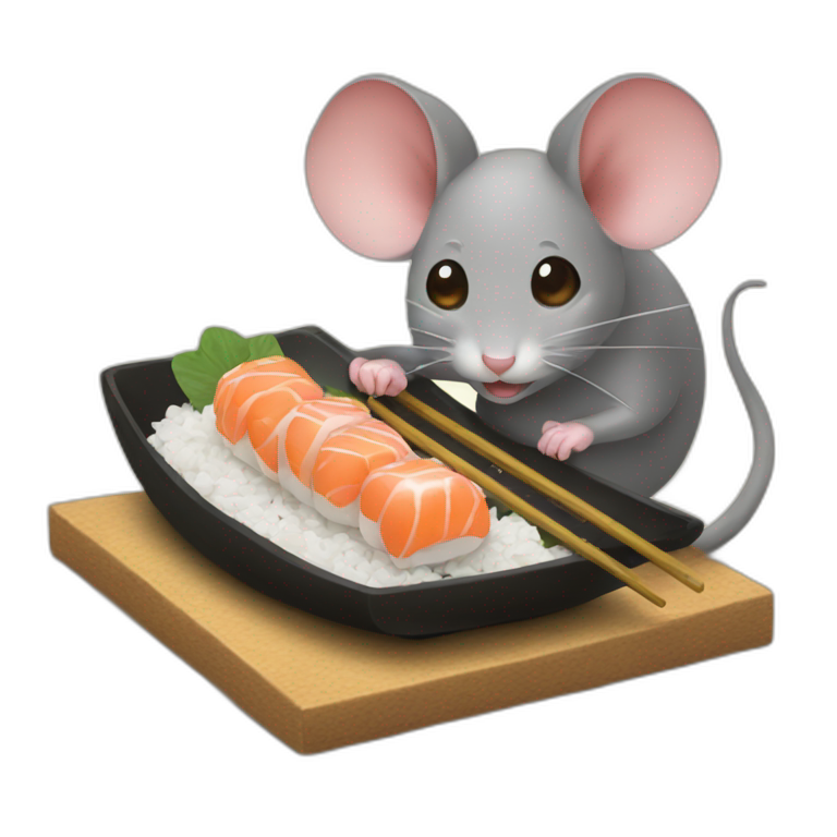 Mouse eat suchi emoji