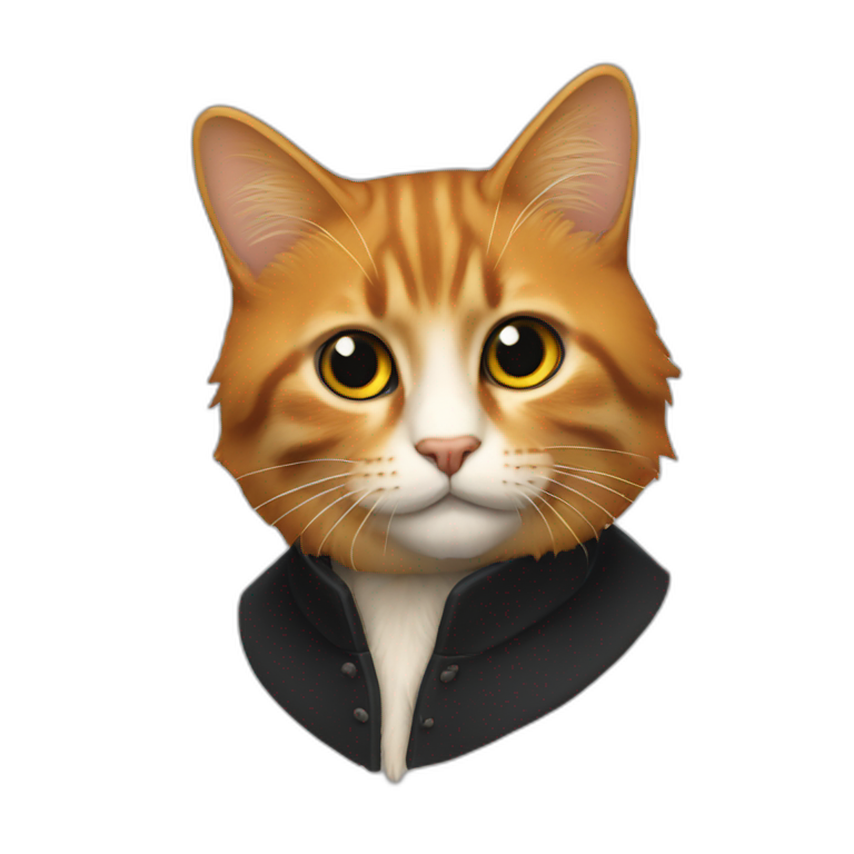 Chat roux sur chat noir emoji