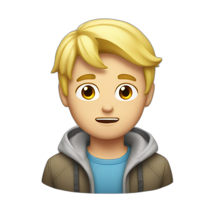 blond guy saying no emoji