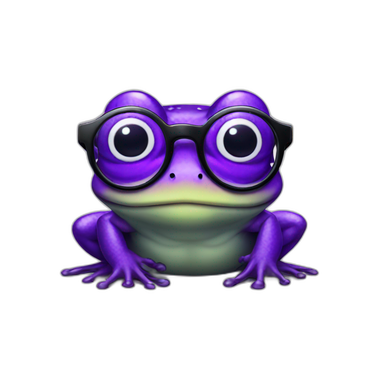 Purple frog with glasses emoji