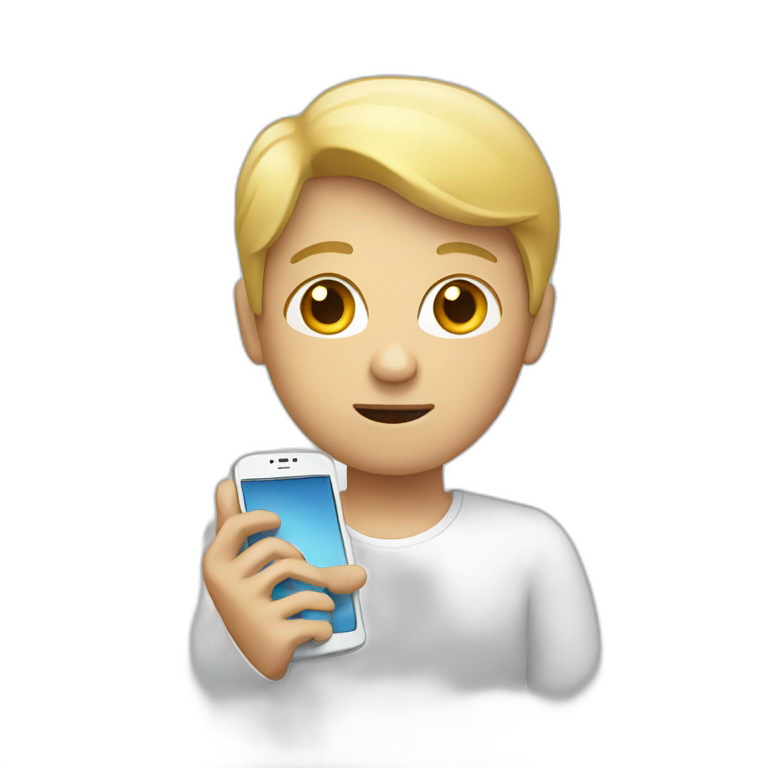 white human with phone emoji