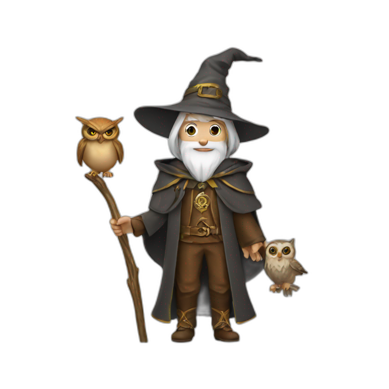 A wizard with an owl emoji