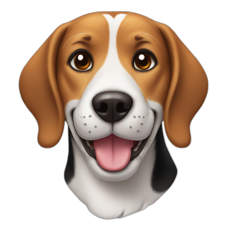 beagle dog smiling emoji