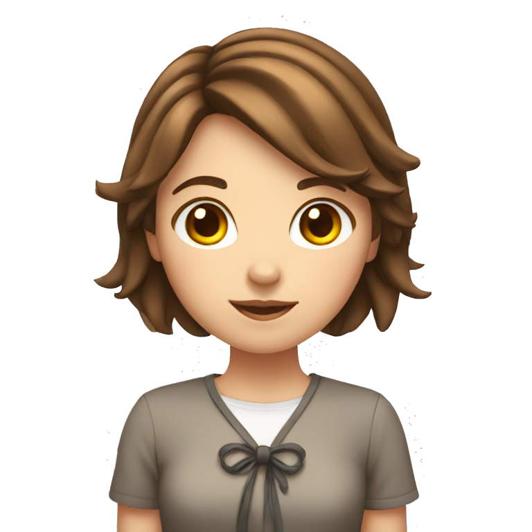 girl with brown hair and tied hair making a hear with her hands emoji