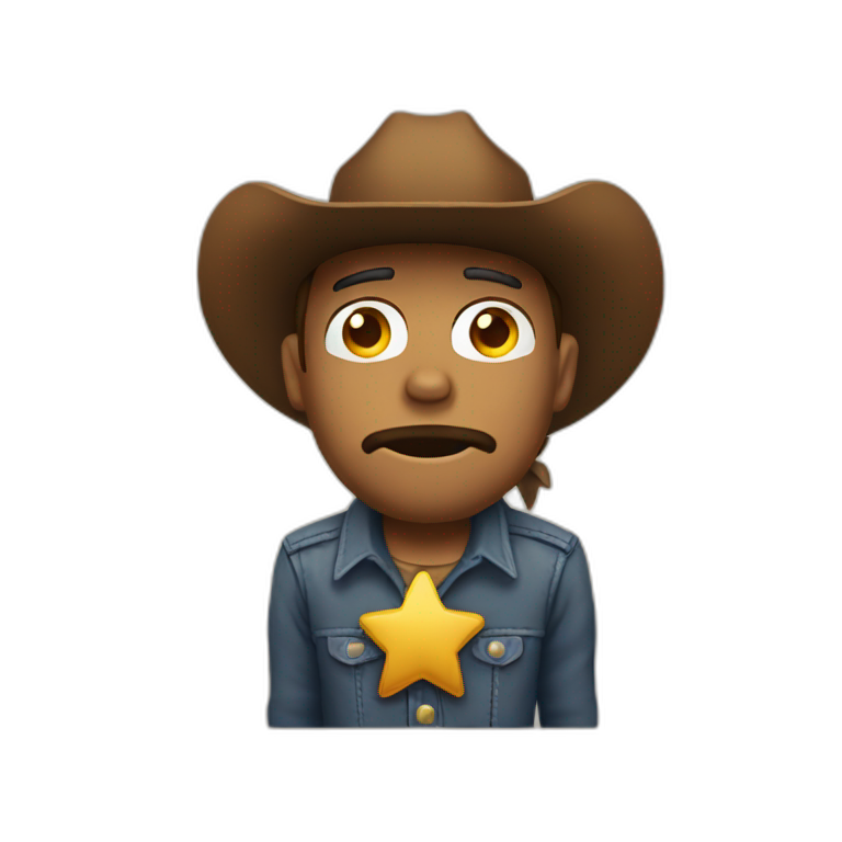 Sad cowboy emoji saluting emoji