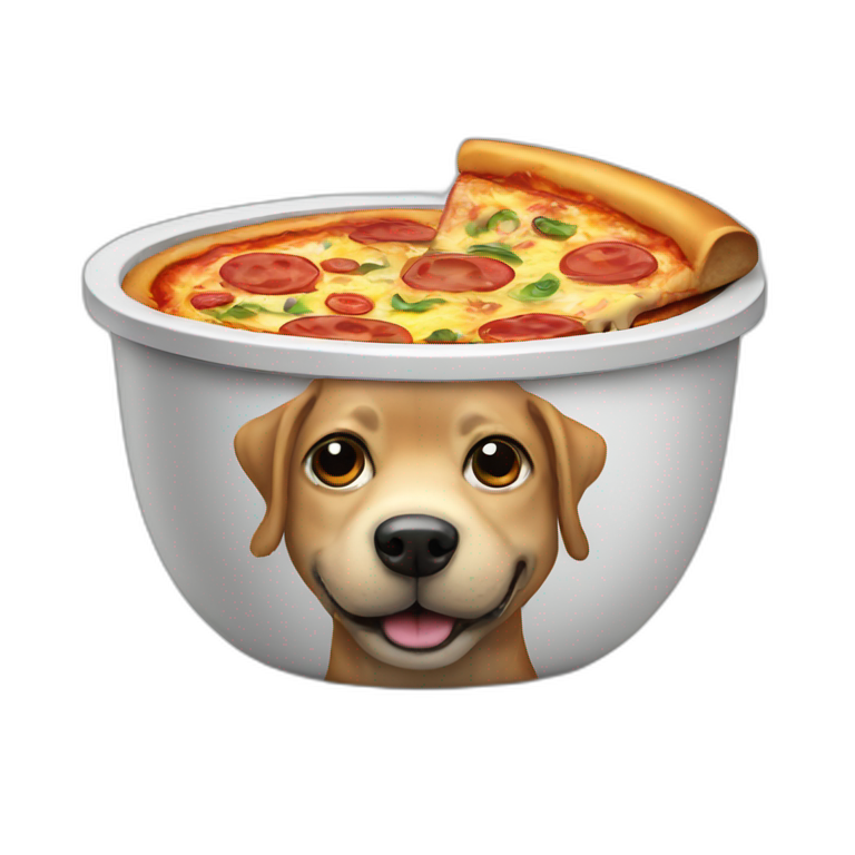dog bowl with pizza inside emoji