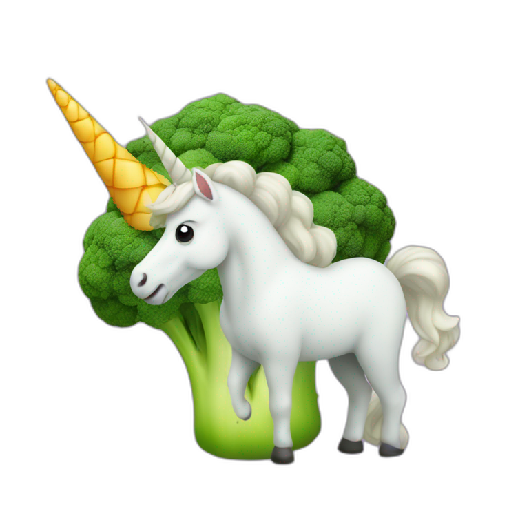 A unicorn in the shape of broccoli emoji