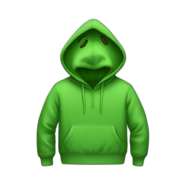 Green hoodie without any person emoji