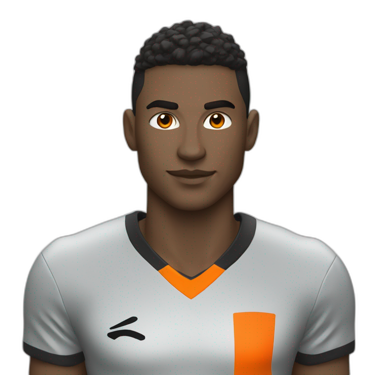Footballeur loups en tenue orange et noir emoji