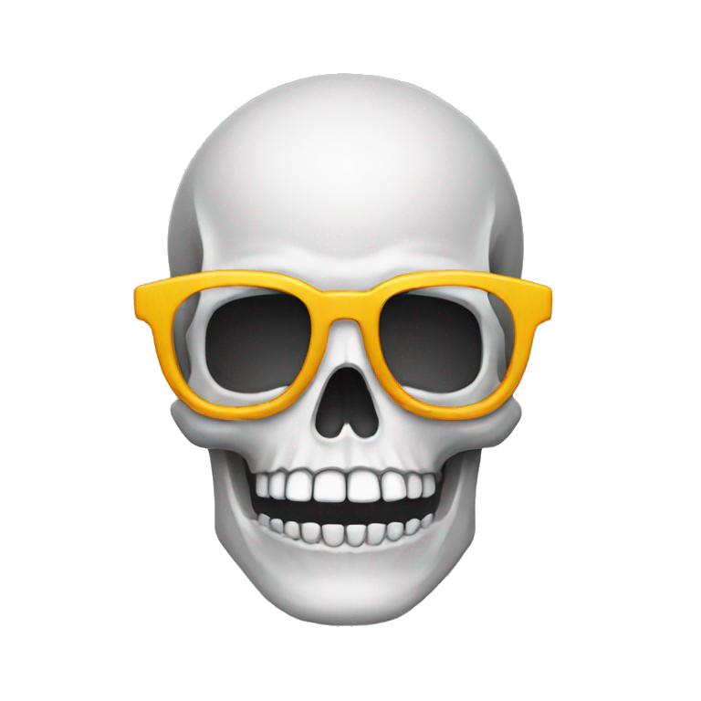 Nerd emoji but skull emoji