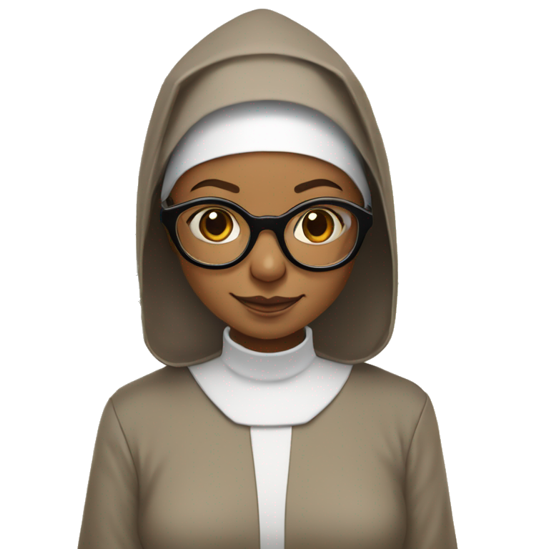 Medium skin tone nun with spike Lee glasses of the bees swarming around  emoji