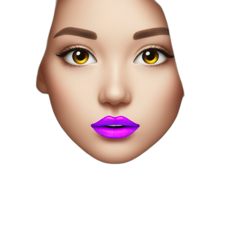 neon light lips emoji