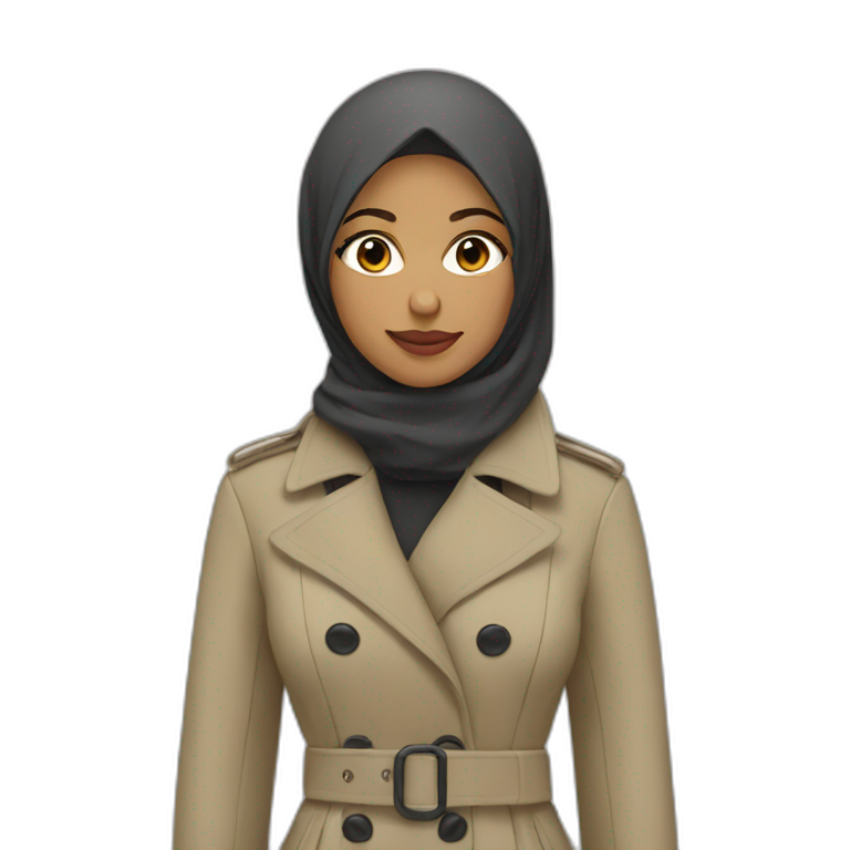 hijabi in a trench coat emoji