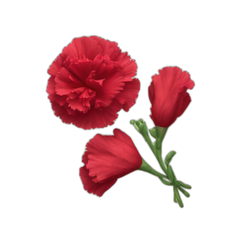 Crimson carnation flower emoji