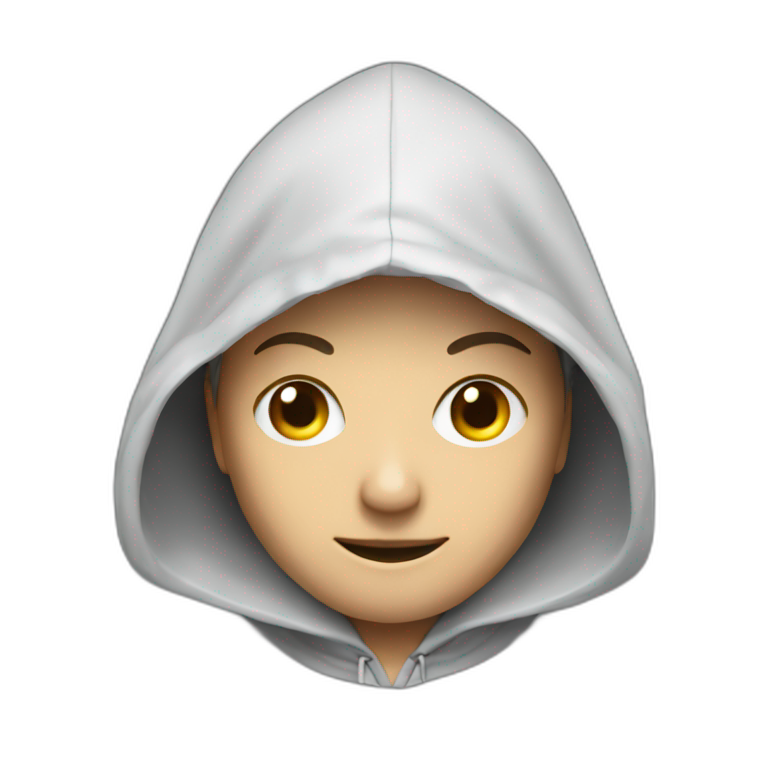 A head of a young hacker with a hood, only the head not the bust emoji