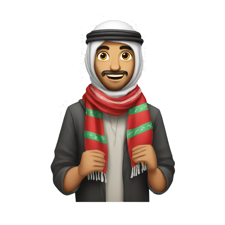 arab with palestine scarf emoji