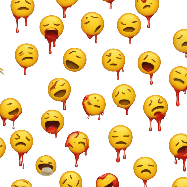 Yellow emoji crying blood emoji