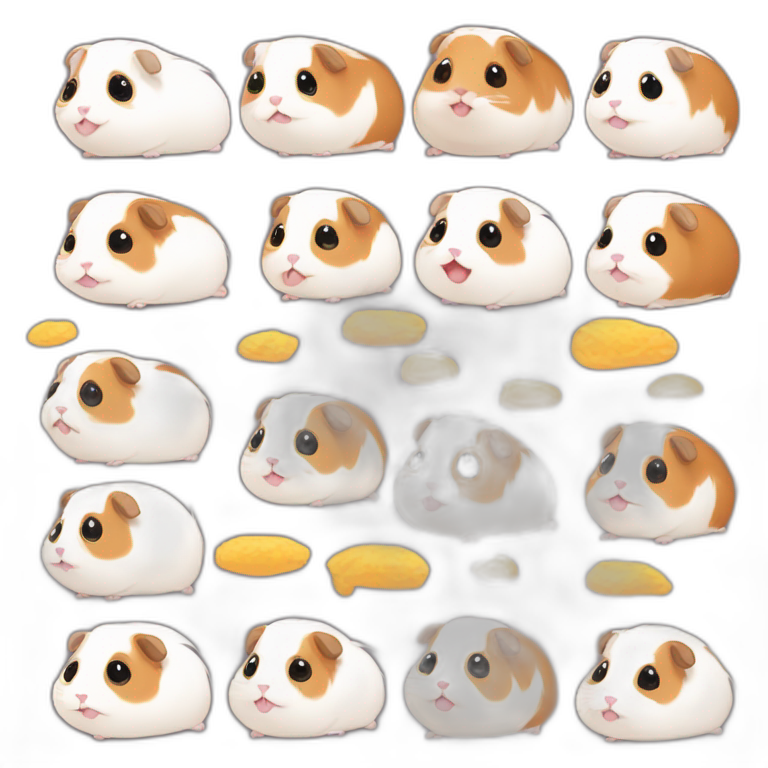 Guinea pig emoji various emotions set emoji