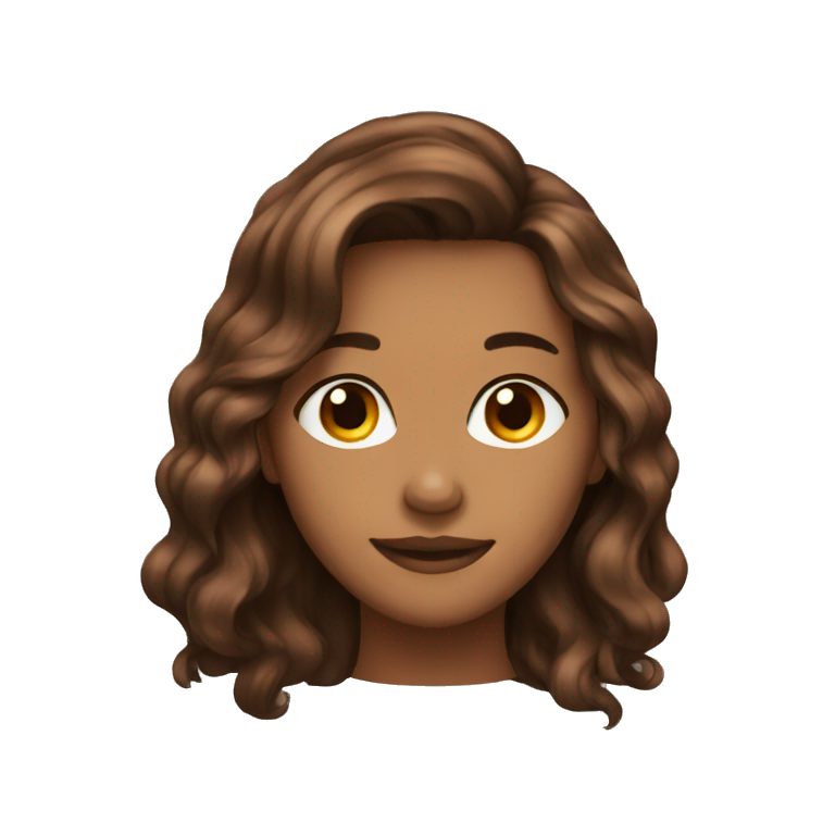 Brown skin long brown hair emoji emoji