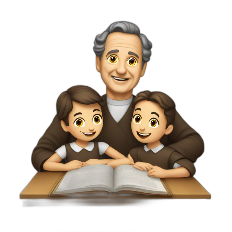 don bosco teaching 3 kids emoji