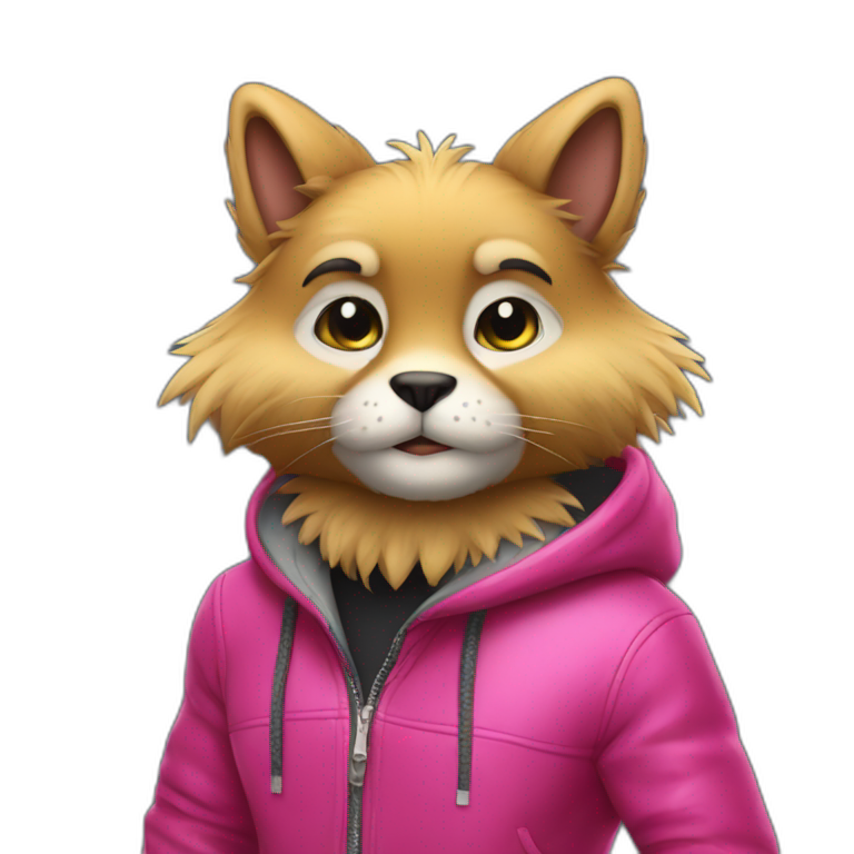 Furry posing in casual latex clothing fashion emoji