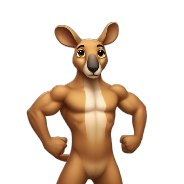 Kangaroo body builder emoji