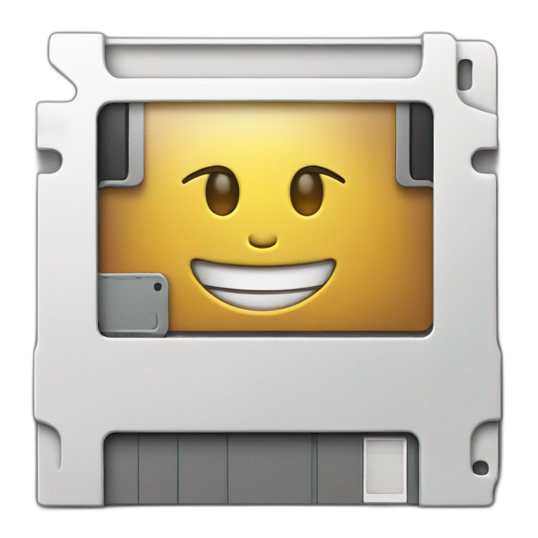 smile floppy disk emoji