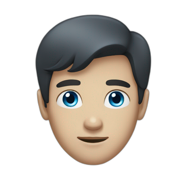 man with blue eyes and dark hair emoji