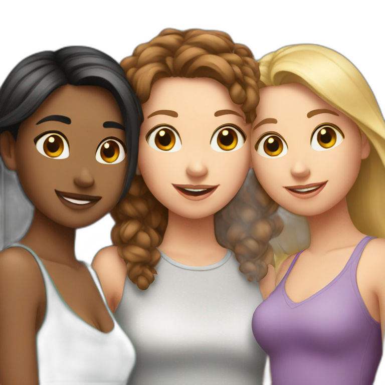 Three best friend girls emoji