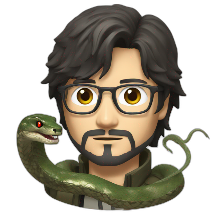 Hideo Kojima with Snake metal gear emoji
