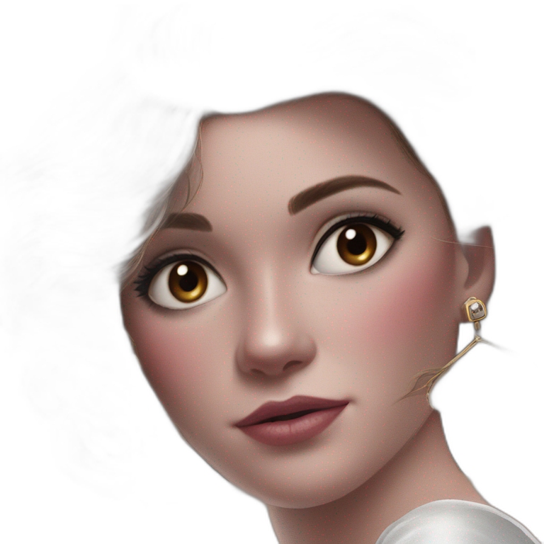 brown hair girl with earrings emoji