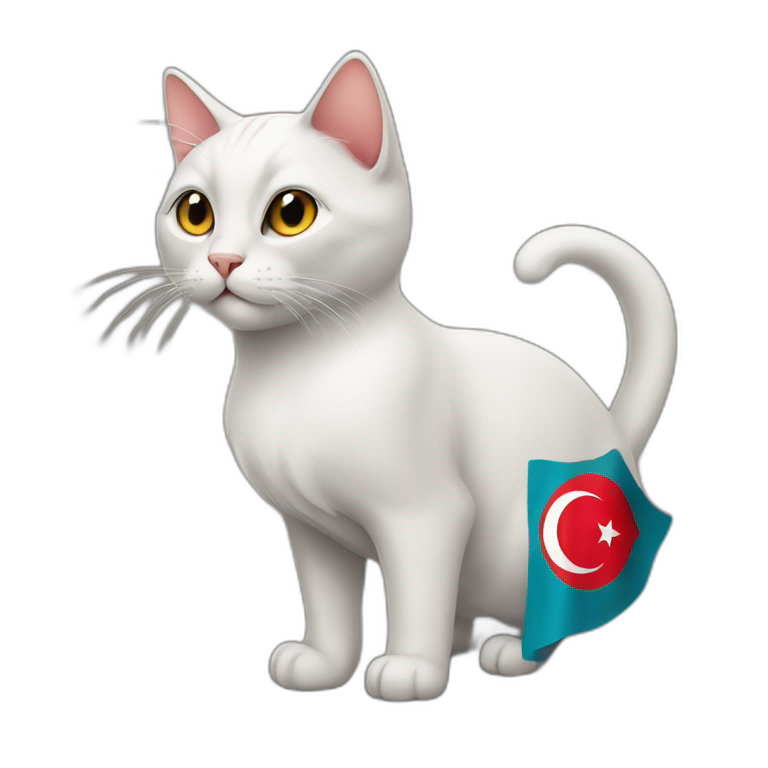 Cat and Turkish flag emoji