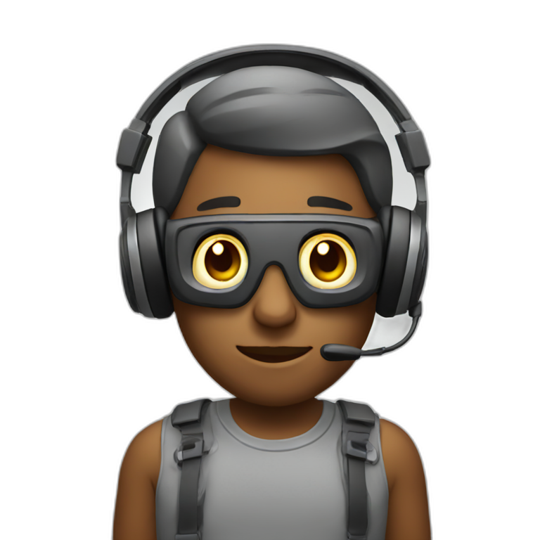 person with headphones and gaming controller emoji