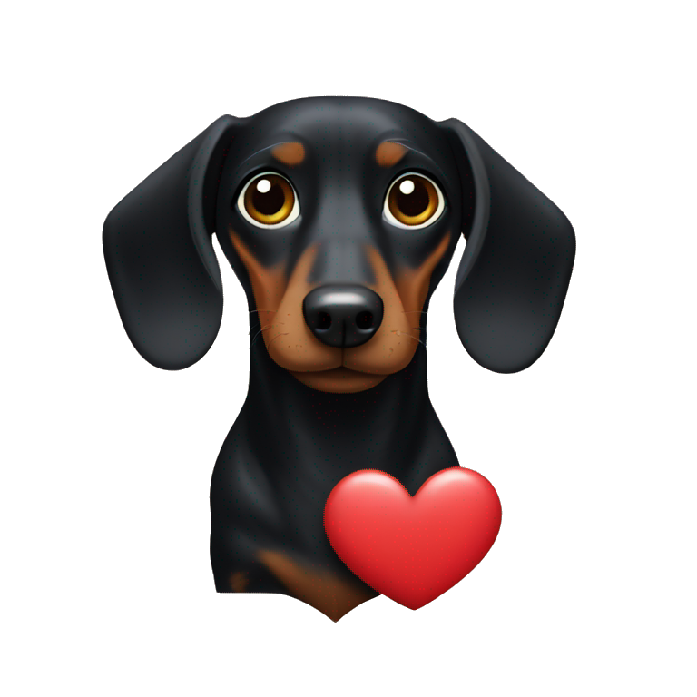 Black dachshund making a heart  emoji