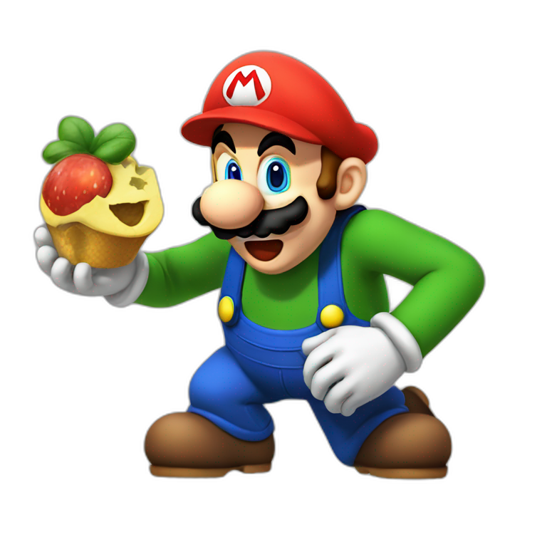 Mario eating Luigi emoji