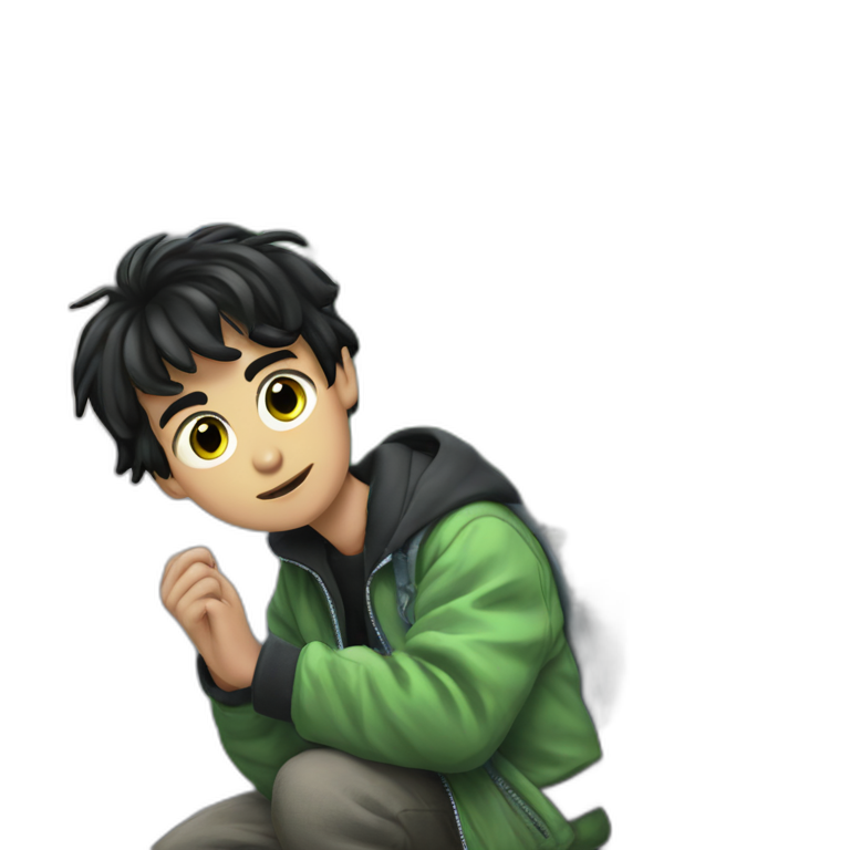 "boy in green jacket" emoji