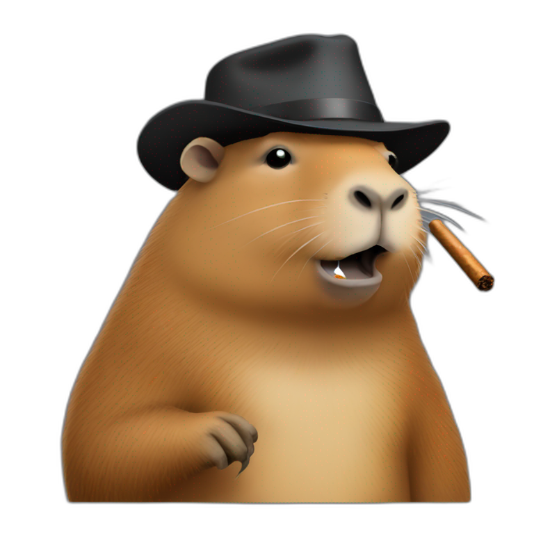 Capybara smoking cigar emoji
