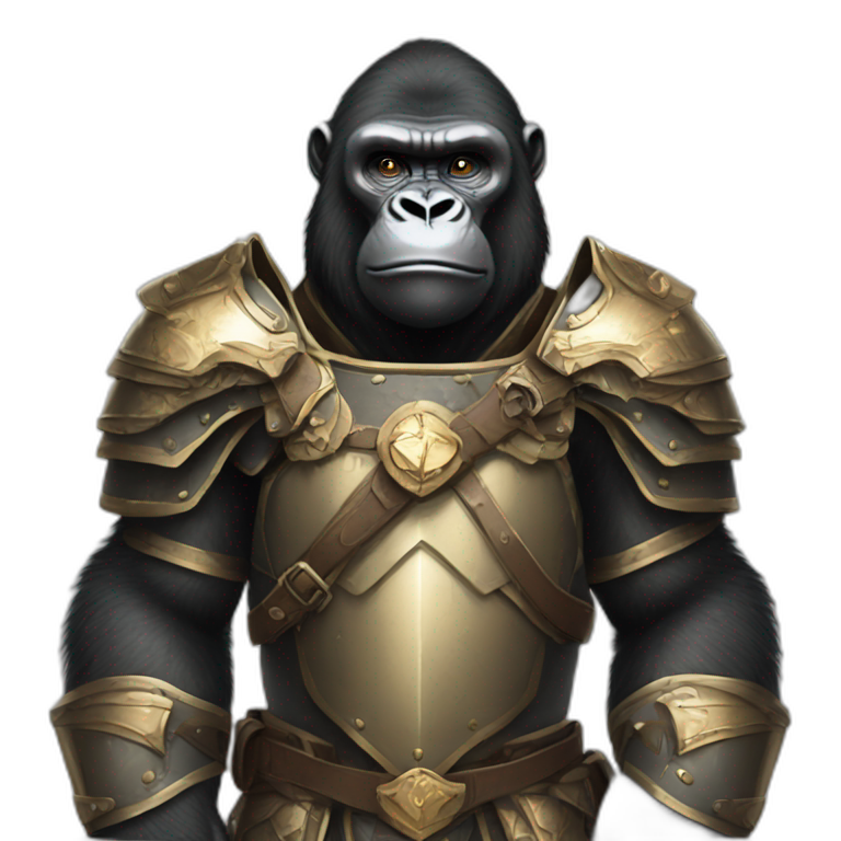 Gorilla wearing crusader templar armor emoji