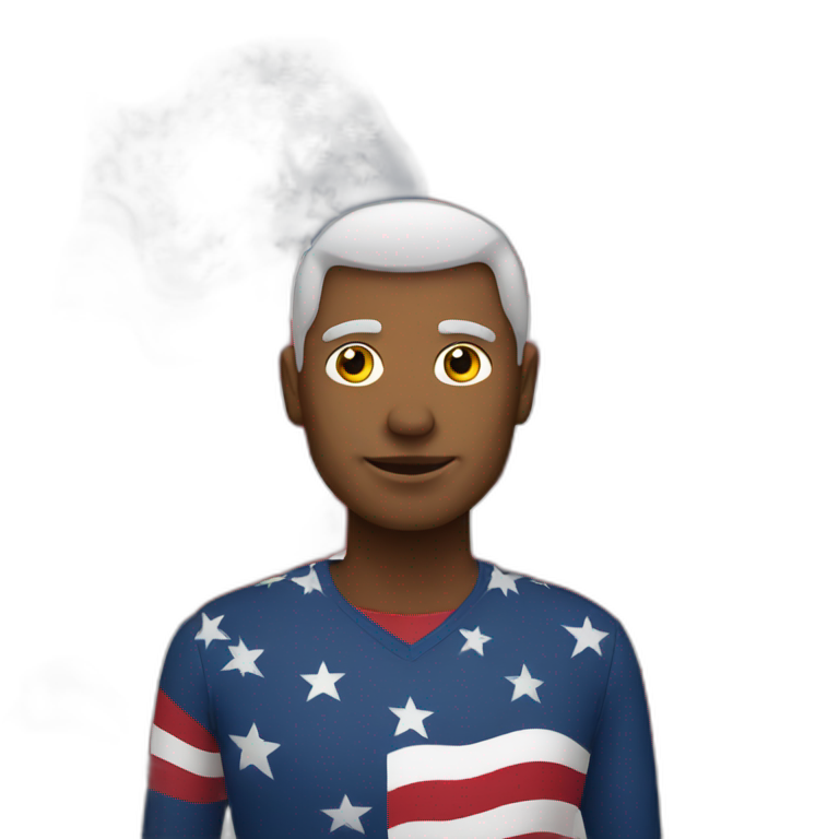 man with united states flag emoji