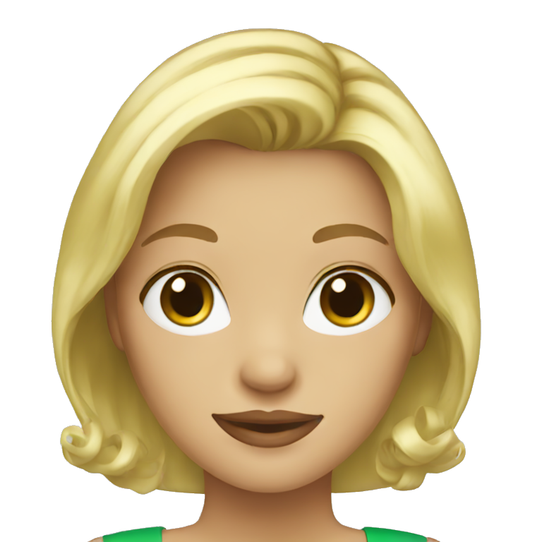 blonde in green dress emoji